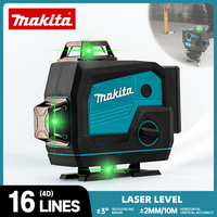 Makita 16 Lines 4D Green Light 360° Self-Leveling Laser Levels Horizontal and Vertical Cross Line with Bluetooth Speaker Tool