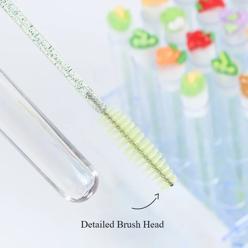 10PCS/Random Style Vegetable Tube Mascara Brush Women Mascara Brush Reusable Lash Brush Tube Spoolies Lash Extension Brushes