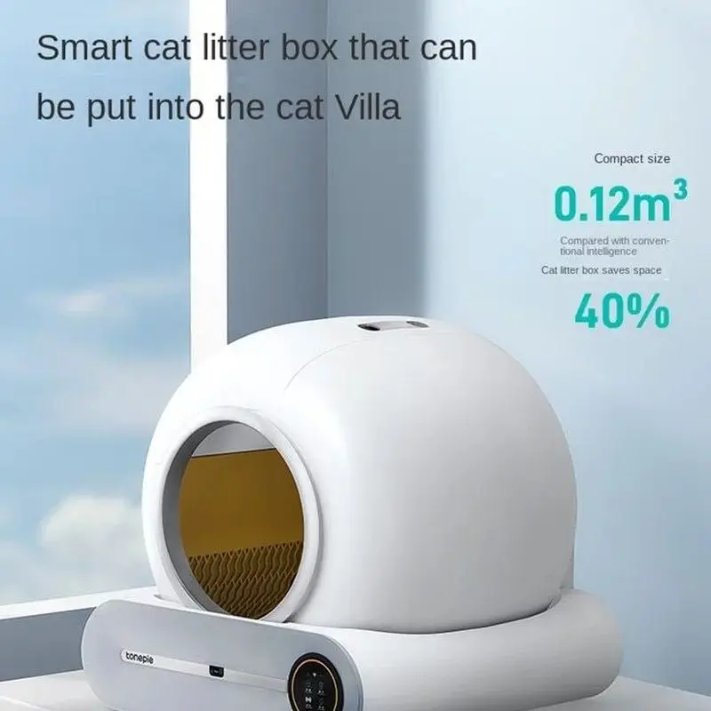 Slimme kat. Pan Automatische Scooper Elektrische Kat. Doos halfgesloten. Pan Control Automatische reiniging Kattenhuis