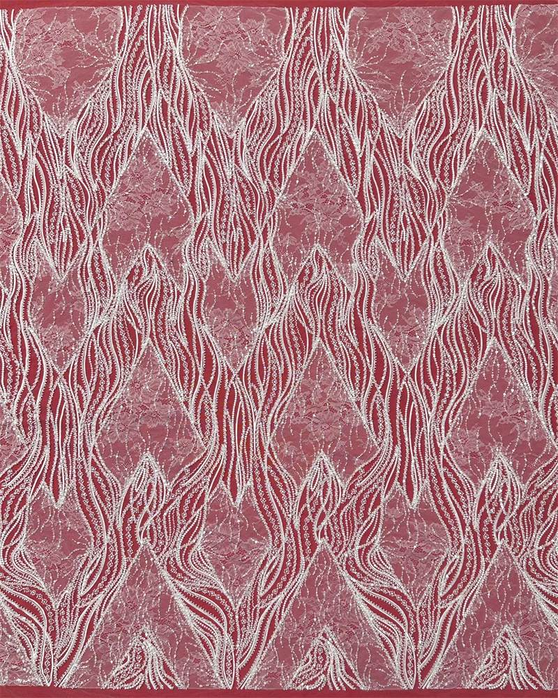 White Sequence Net African Sequins Lace Fabric 2025 High Quality Lace Beaded Embroidery French Mesh Fabric For Sewing