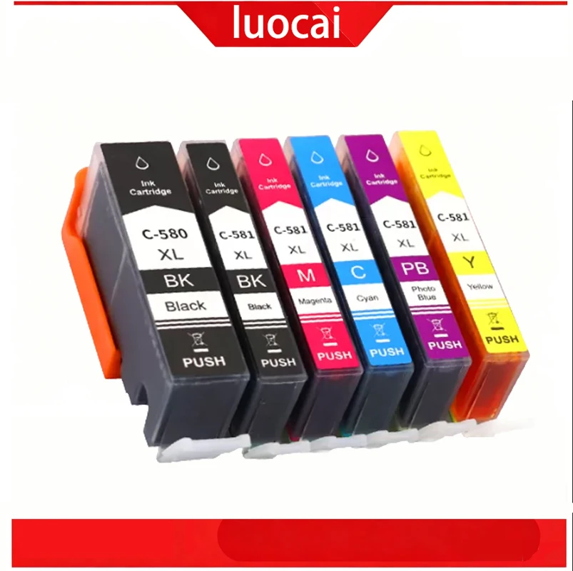 Compatible PGI-580 CLI-581 Ink Cartridges for Canon Pixma TS705 TR7550 TR8550 TS6150 TS6250 TS8150 TS8250 Inkjet Printer