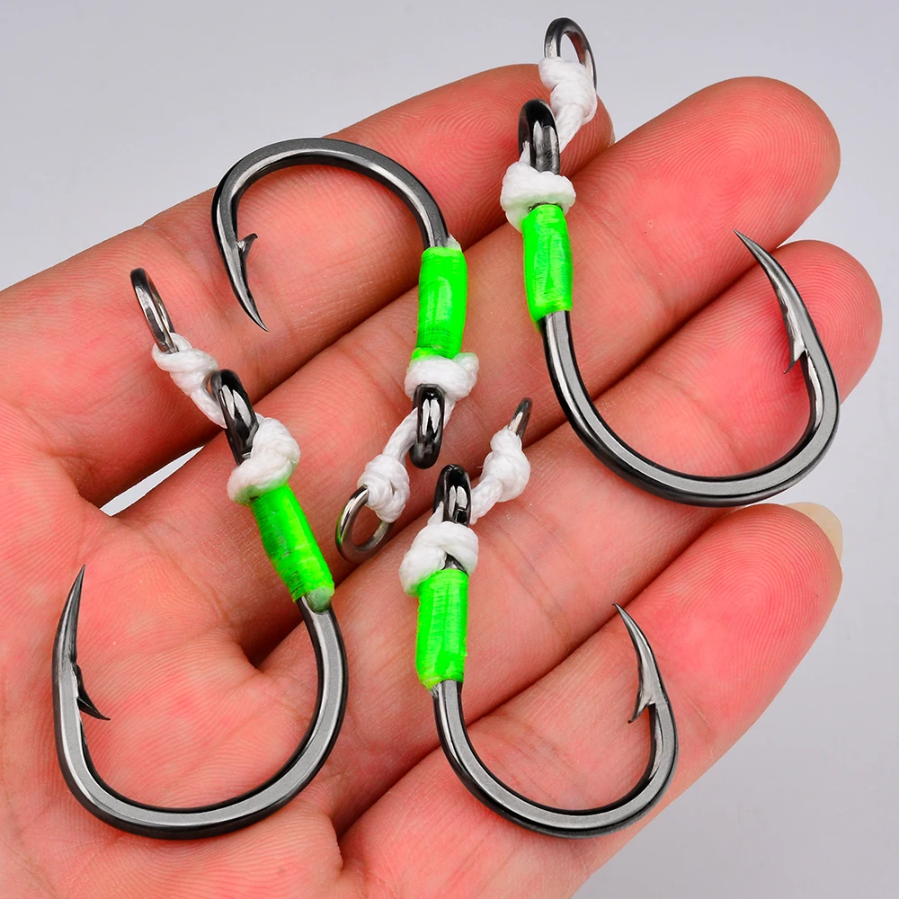 Proberos 5PCS Super Heavy Duty Eisenplatte Einzelner großer Haken, Jigging Assist Salzwasserhaken – Detail 8