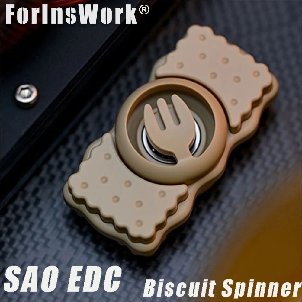 

SAO EDC Biscuit Spinner Fidget Spinner Replaceable Patch Tuning Fork Paired Lock Sensory Toys For Autism