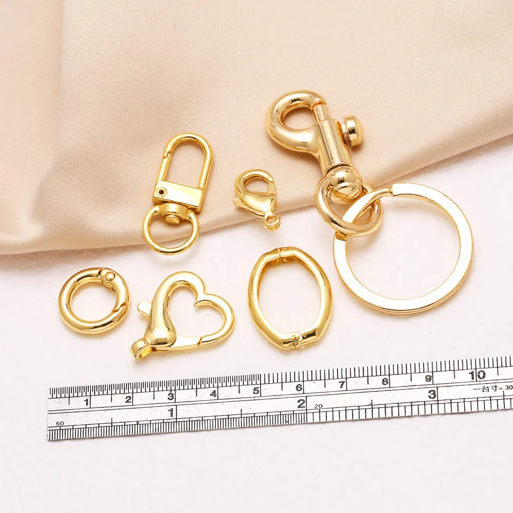 OCESRIO Polish Heart Oval CZ Brass Lock Clasp Connector Gold Plated Lobster Clasp Bracelet Necklace Making Component cspa126