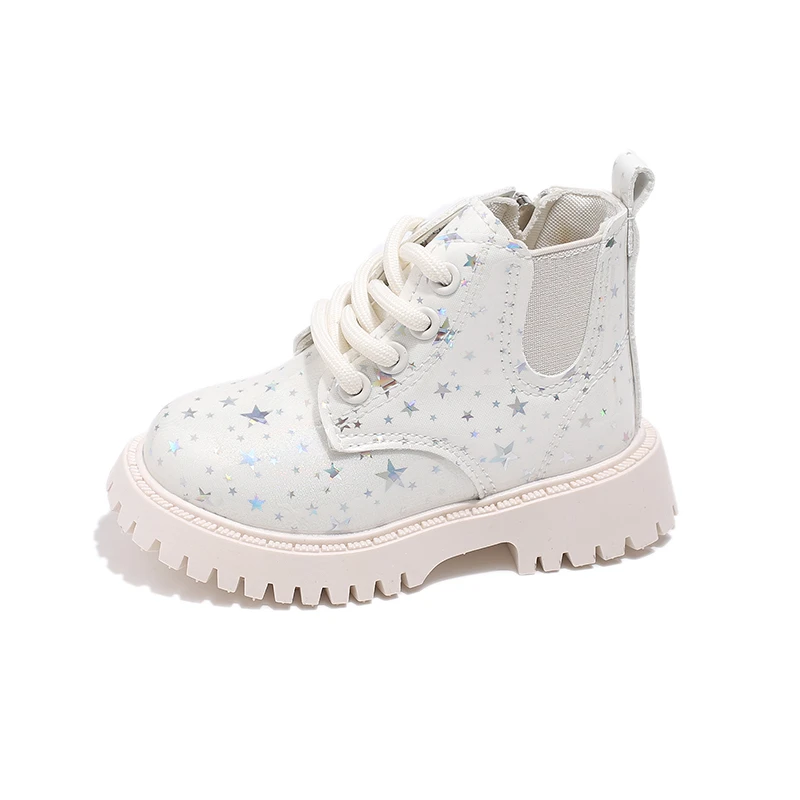 Autunno nuovi bambini stivali in pelle singoli bambino carino scarpe Casual ragazze moda cerniera laterale Design stivali Little Princee Boots