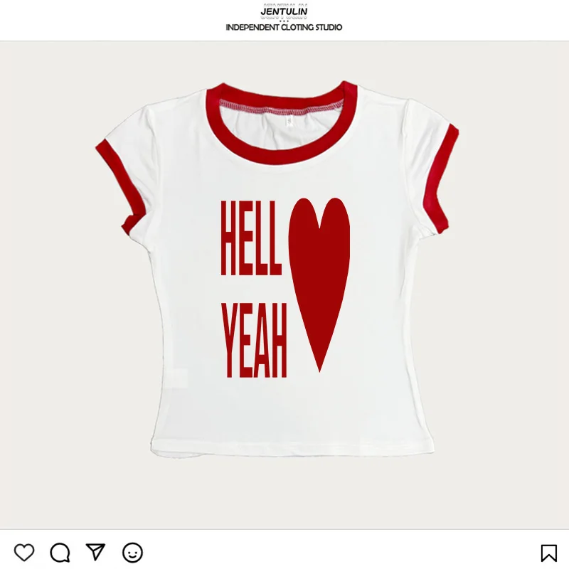 

Винтажная женская футболка 90-х годов в стиле панк Y2k, летняя уличная одежда, сексуальный готический тонкий укороченный топ с короткими рукавами в стиле Харадзюку, повседневная женская футболка для горячих девушек