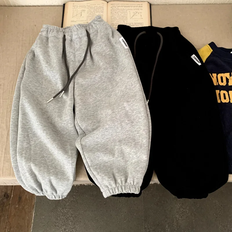 Boys Sweatpant 2025 Spring Autumn  Kids Clothes Minimalist Versatile Fashion Casual Daily Solid Color Long Pants