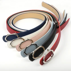 Fashion Leather Belt For Women Designer Stainless Steel  Buckle  Waist Strap Female Jeans Dress Trouser Decorative Waistband