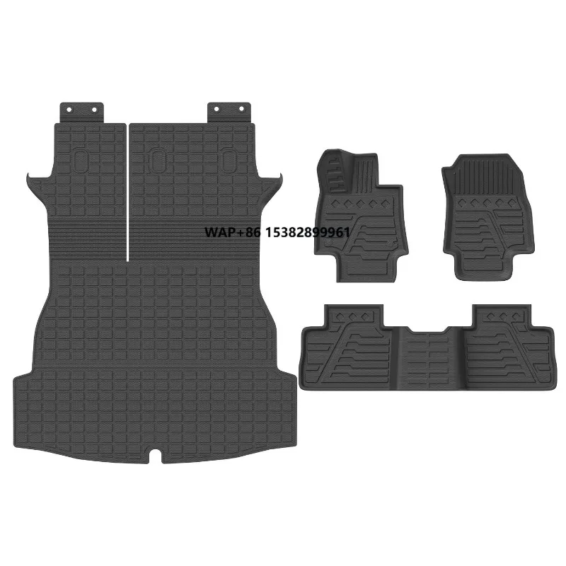 Rear Trunk Mat With Backrest Mat Floor Mat Compatible With 2019-2024 RAV4 Durable TPE Floor Liner
