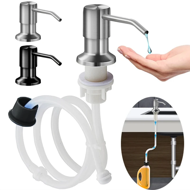 

Дозаторы для кухонного мыла из нержавеющей стали, удлинительная трубка для жидкого насоса для раковины, дозатор ручного давления для жидкого мыла