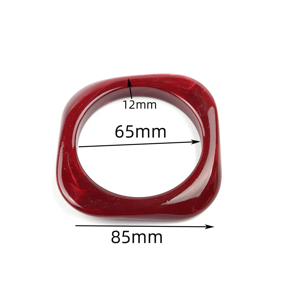 1PCS 85mm Square Irregular Smudging Sensation Acrylic Bracelet Ring DIY Jewelry Making Semi-finished Product Accessory Materials