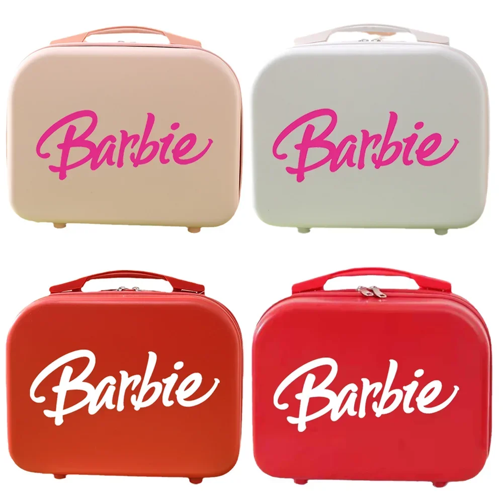 Barbie Travel Female Mini Hand-held Small Suitcase Cosmetic Suitcase Light Boarding Suitcase Anime Kawaii Storage Bag Handbag