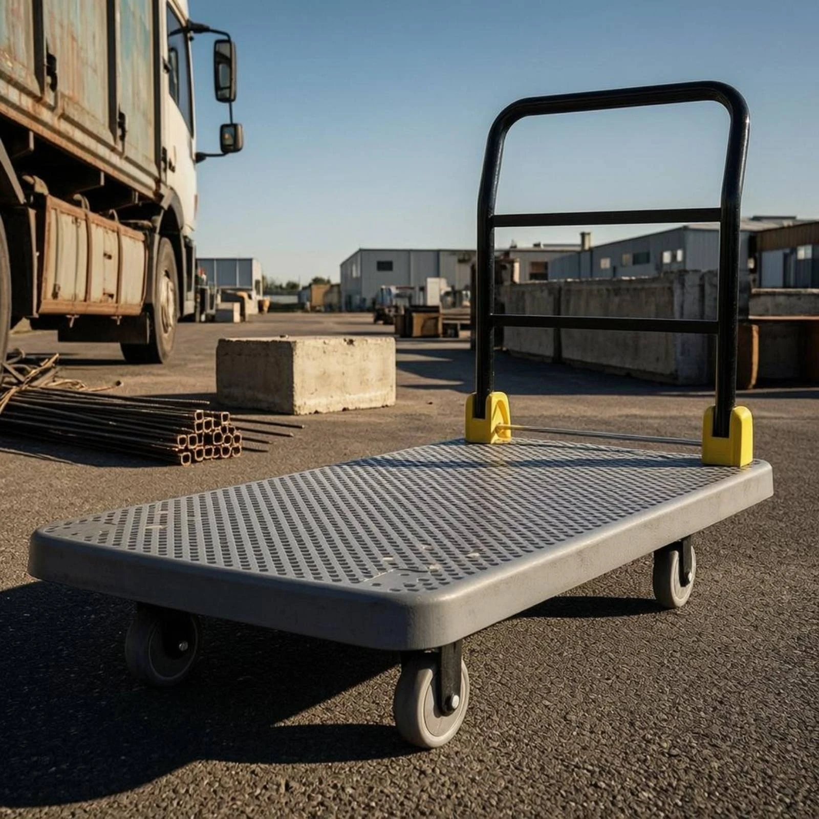 Perforated Platform Trolley PE Board Foldable Flatbed Trolley Flat Bed Cart High Capacity Folding Platform Truck Reinforced view 3