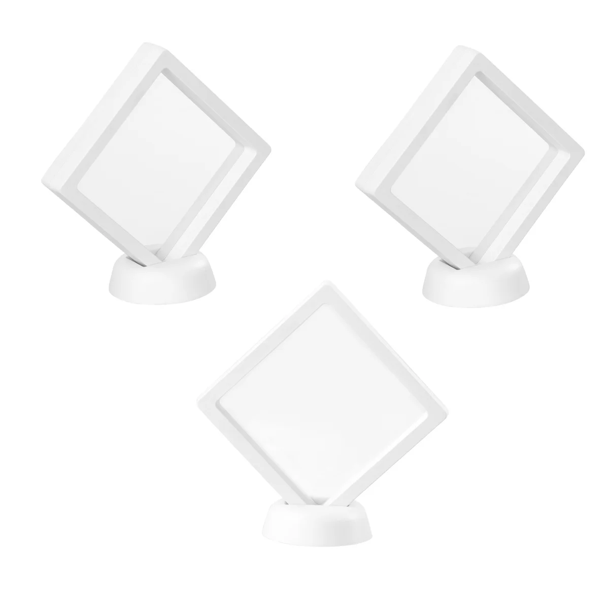 3Pcs Floating Transparent Display Jewelry Case Manicure Bracelet Rack 3D Floating Frame Nail Ring Pendant Show