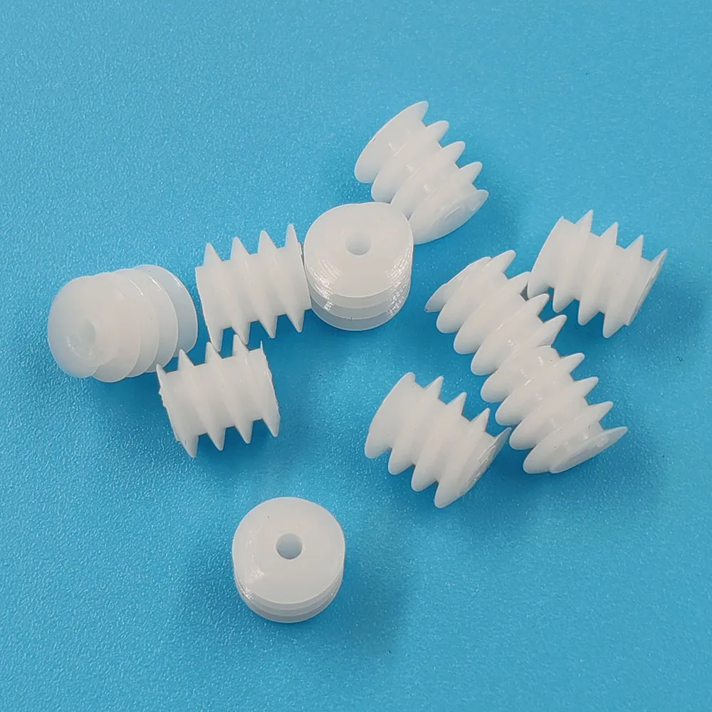 6*6mm 1.5A Worm Gear Turbine Hole 1.45mm Plastic Gear Toy Airplane Aircraft Parts Aerial Vehicle Model Toy Fittings W61.5A