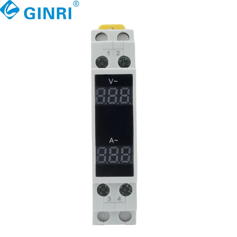 3PCS Voltmeter Ammeter Mini Modular Satu Fasa untuk Rel Din dengan Indikator LED Digital AC 80-500V 220V 380V 100A Pengukur Daya