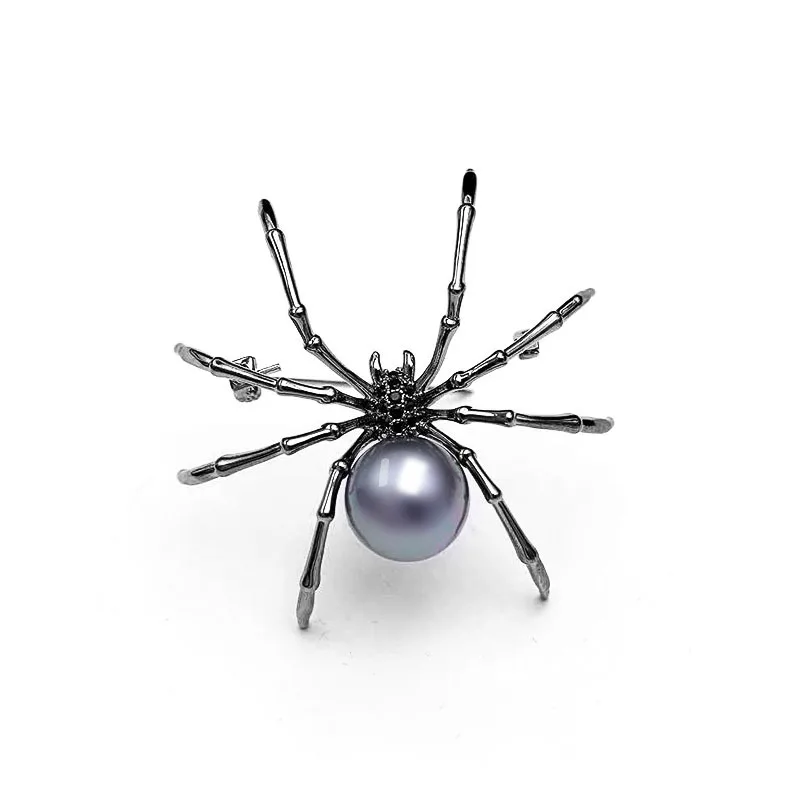 Perle noire abeille araignée insecte cristal broche femme broche cadeau mâle bijoux personnalisé mode fête Cosplay accessoires
