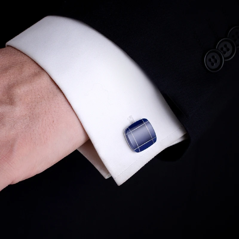 KFLK Fashion Shirt Cufflinks for Mens Gift Brand Cuff links Buttons Blue High Quality Abotoaduras Gemelos Guests