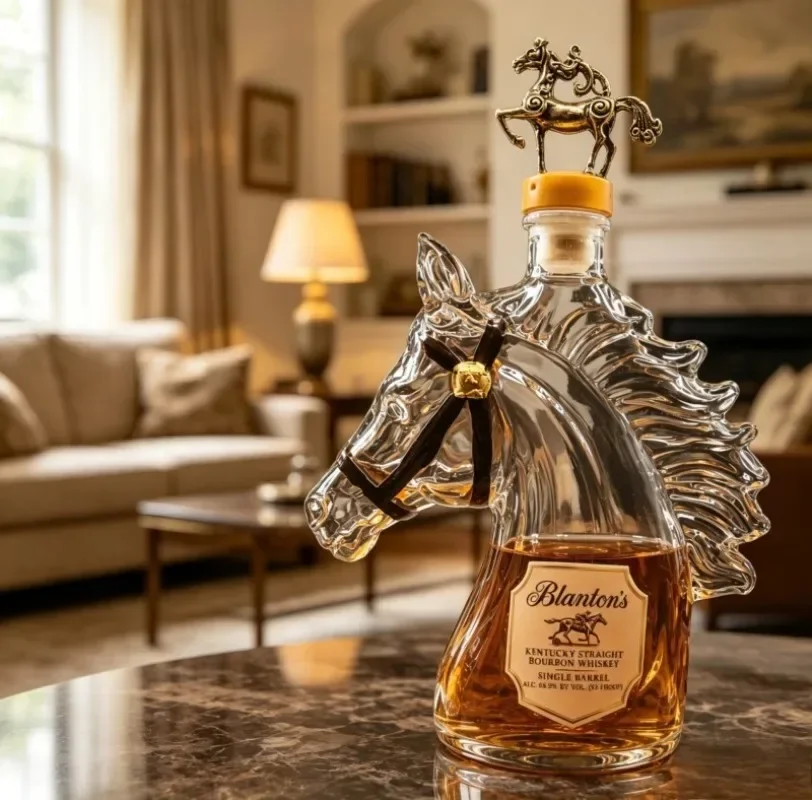 Horse Head Whiskey Decanter Glass Bottle Creative Bourbon Style Liquor Container Home Bar Decor Collectible Display Gift