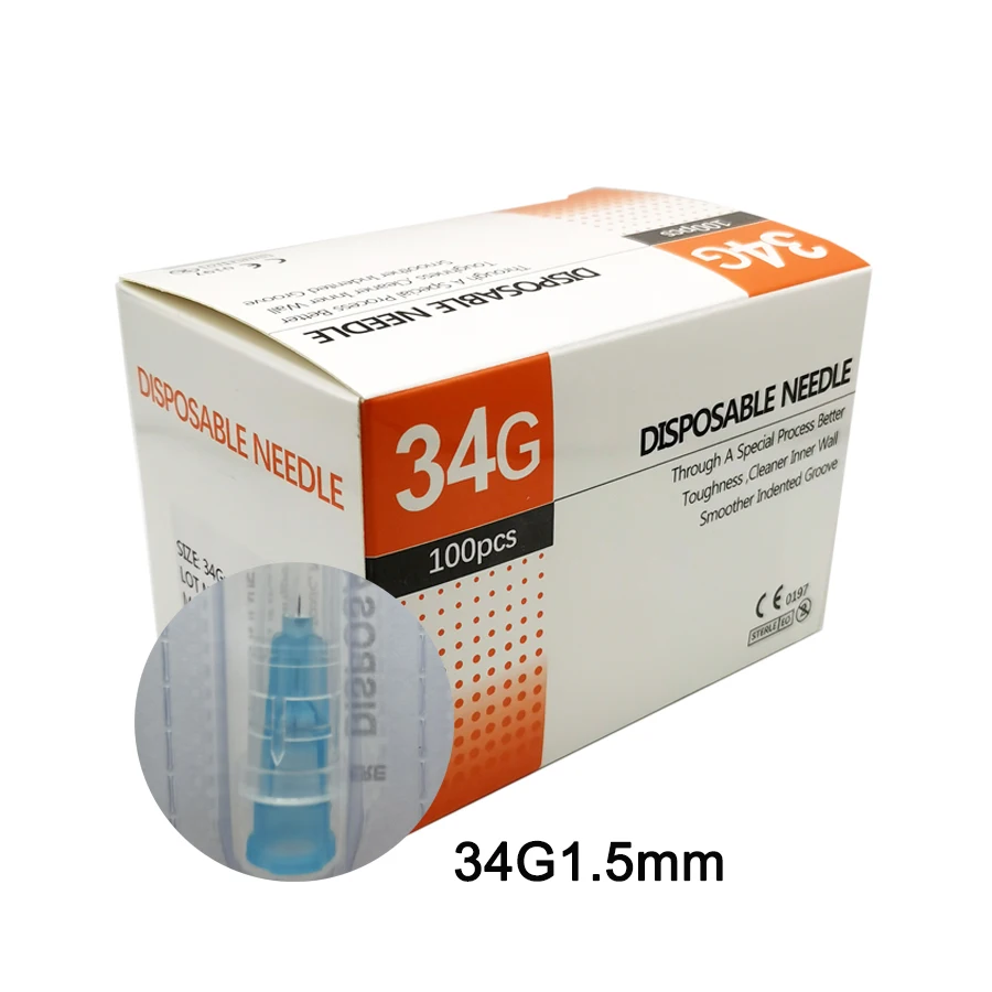 إبرة يمكن التخلص منها 34 جرام 1.5 مللي متر 2.5 مللي متر 4 مللي متر 6 مللي متر 13 مللي متر أجزاء أداة اليد إبرة