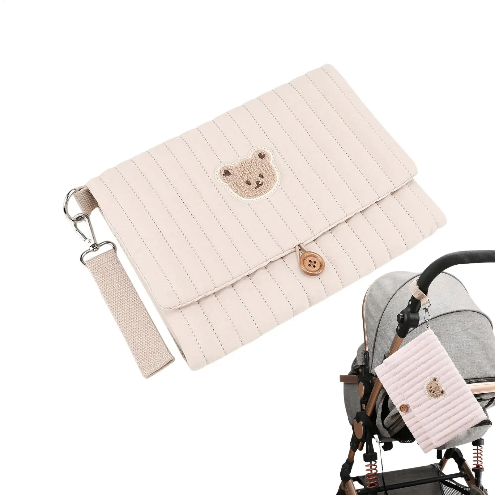 travel-diaper-pouch-cute-bear-embroidery-foldable-pouch-with-stroller-strap-multiple-pockets-diaper-purse-for-mom-for-boy-girl