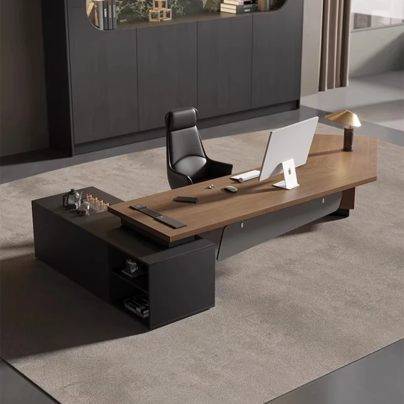 #￥solid wood luxury Computer desk bureaux de travail Modern high-end design office table l shaped desk escrivaninha furniture