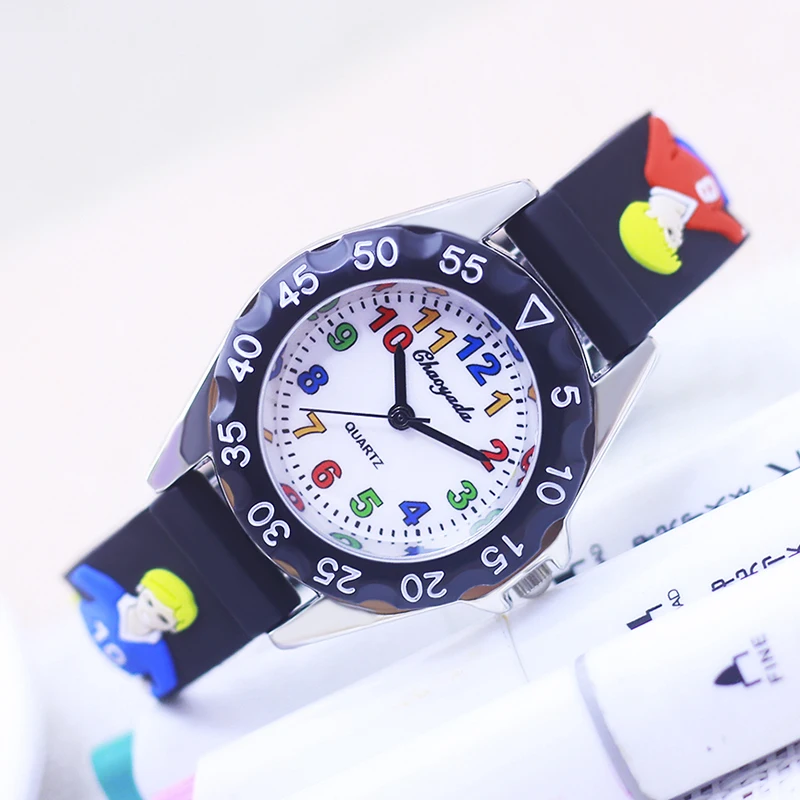 new children's boys gilrs 3D cartoon football quartz watches football match number8 number10 Player souvenir electric watches