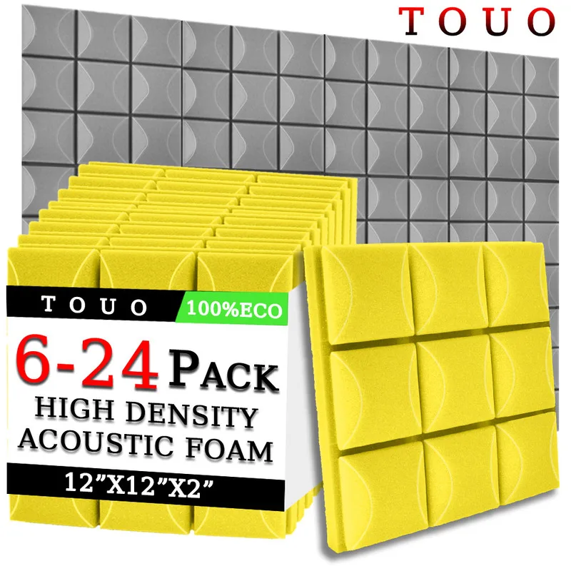 

TOUO Acoustic Foam 6/12/24 Pcs Mushroom Flame-Retardant Sound Absorbing Sponge Music Studio Acoustic Panel Soundproof Treatment