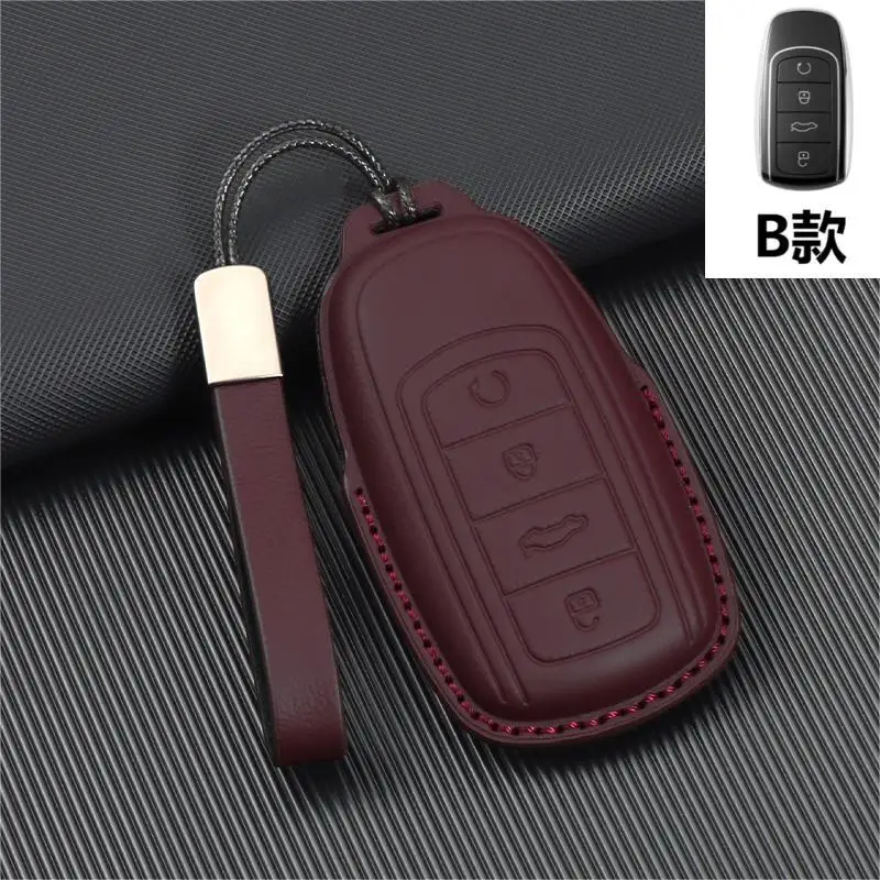 Genuine Leather for CHERY Omoda 5 Tiggo 8 Pro 9 Arrizo 5plus Tiggo 3 5X Plus Jaecoo J7 8 Exeed TXL Car Key Case Cover Keychain