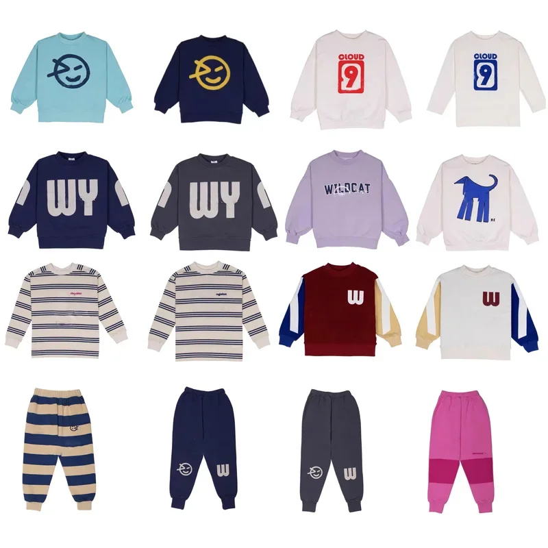 

Pre-sale(Ship in October) 2024 WYN Autumn Kids Clothes Boys Sweatshirts Cotton Baby Girls Pants for Kids Girls Cowboy Skirts Set