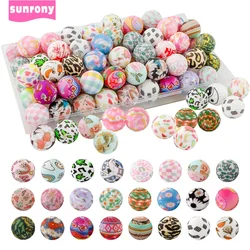 10/20Pcs/Lot New 15mm Printed Silicone Beads Round Leopard Beads For Jewelry Making DIY Keychain Necklace Bracelet Accessories