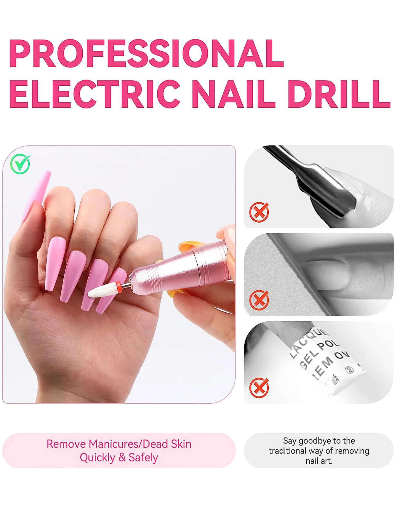 Profissional recarregável elétrica Nail Drill Machine, sem fio, multifuncional, polimento, manicure, suprimentos da máquina, 35000RPM