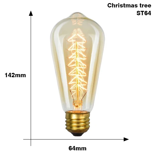 E27 Retro Edison Lamp 220V 40W ST64 G80 G95 G125 Ampul Vintage Edison Lamp Gloeilamp Home Decor gloeilamp