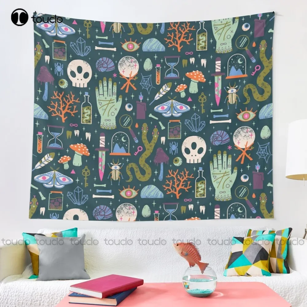 Curiosities Spooky Halloween Occult Magic Tapestry Tapestry Wall Hanging For Living Room Bedroom Dorm Room Home Decor