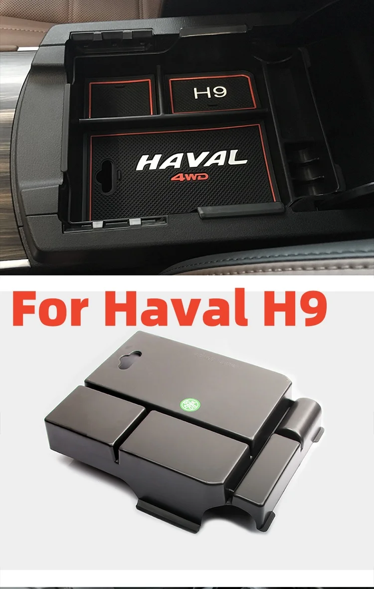 Central Armrest Storage Box For Haval H9 2015 2022 Organizer Center Console Non-slip Containers Holder Parts