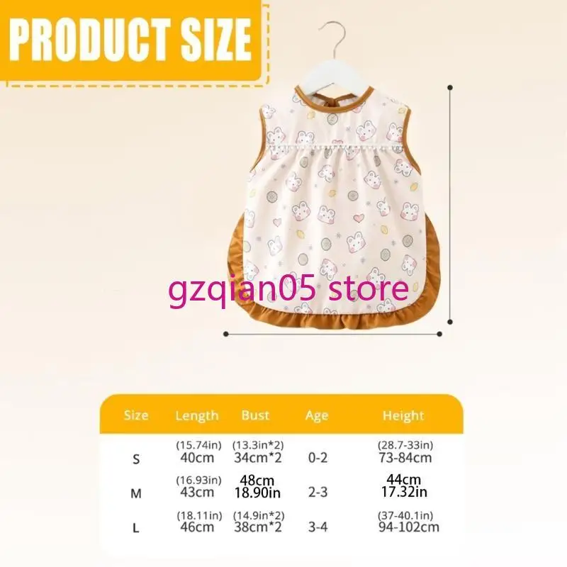 مريلة تغذية الأطفال والرضع N7ME مريلة ناعمة مقاومة للماء برقبة مربوطة، تصميم سهل الغسل بدون أكمام لسهولة التغذية