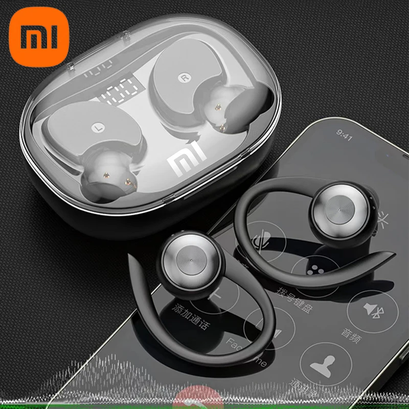 XIAOMI Auricolari wireless Gancio per l\'orecchio Cuffie Bluetooth5.3 Cuffie audio HiFi Gioco sportivo Cuffie impermeabili con microfono Display a LED