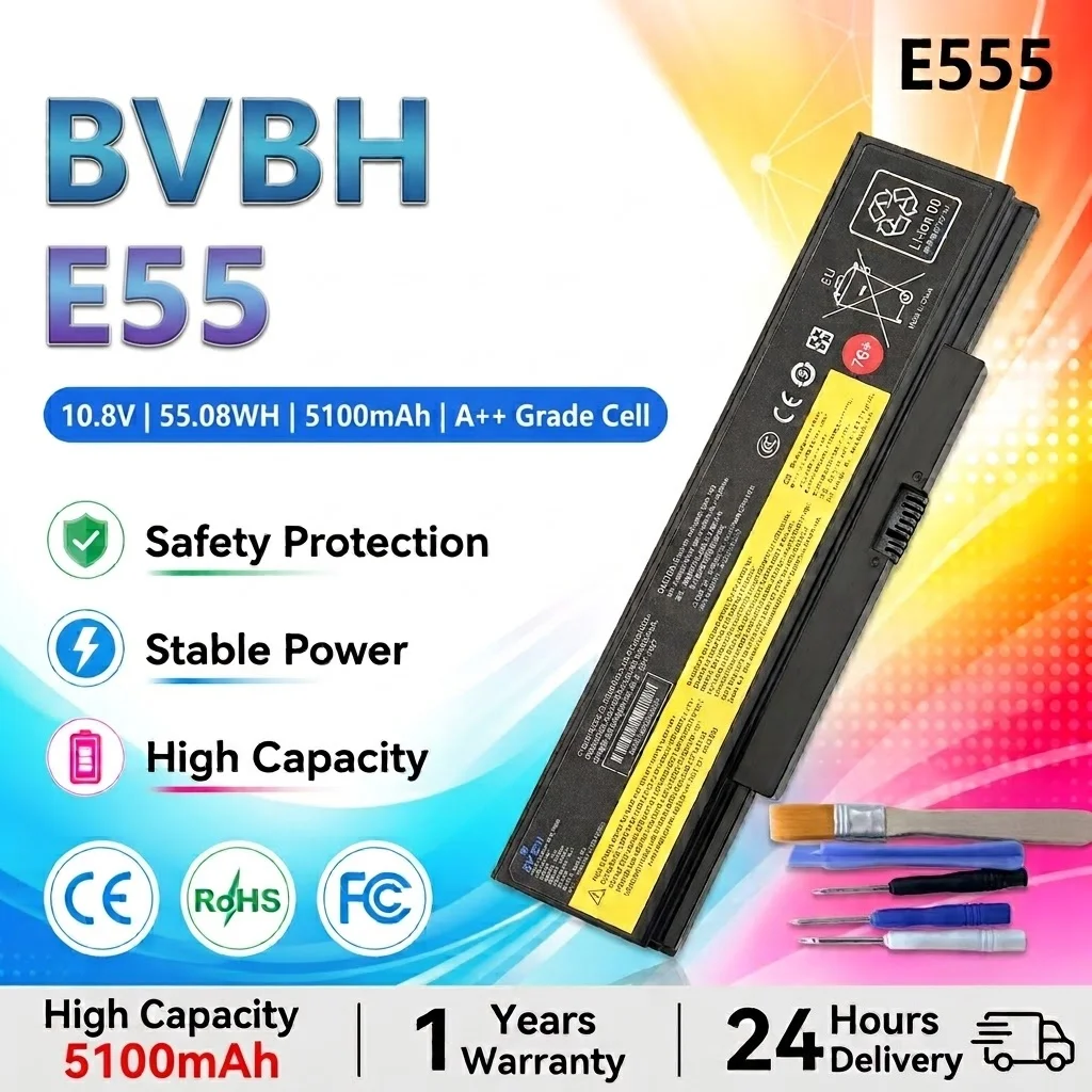 BVBH 45N1762 45N1763 Laptop Battery For Lenovo ThinkPad E555 E550 E550C E560 E565C 45N1759 45N1758 45N1760 11.1V 4400mAh New