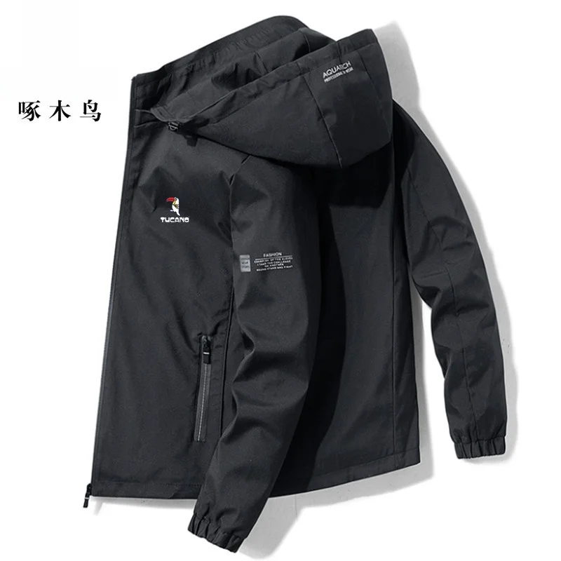 

Men's Casual Hooded Jaet Spring Autumn New Sle Detachable Sportswear Versatile Stand Fit Faion Urban Polyester Fiber