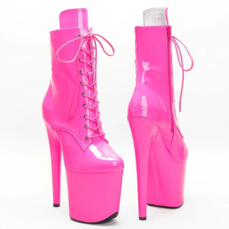 Leecabe 20CM/8inch Pink Patent  PU upper Exotic fashion trends high heel platform Pole Dance boot