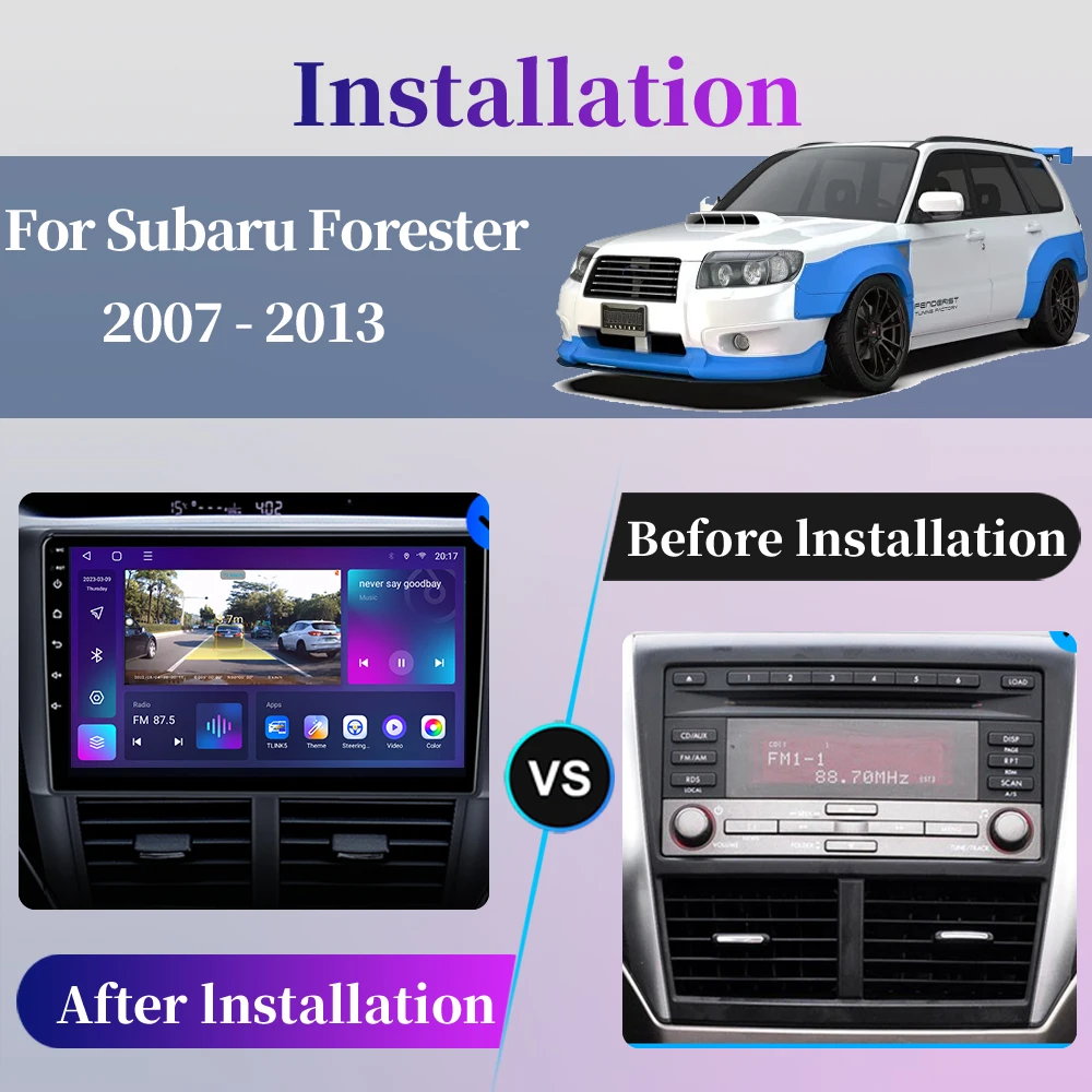 For Subaru Forester 3 SH 2007 - 2013 For Impreza GH GE Multimedia Player Android Car Radio  2 Din Carplay Touch Screen Head Unit