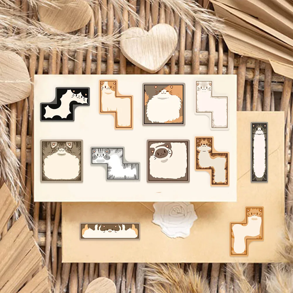 50PCS Cat Edition Square Grid Fun Graffiti Animal Creative Stickers Manual Clip Thin Water Cup Computer Skateboard Stickers