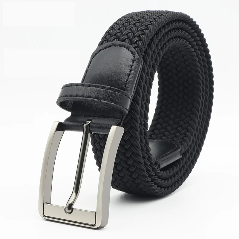 3.4cm Woven Puncture Free Buckle Waist Belt For Fashionable Men Commuting And Office Work High-Quality Waistless Soft Waist Belt