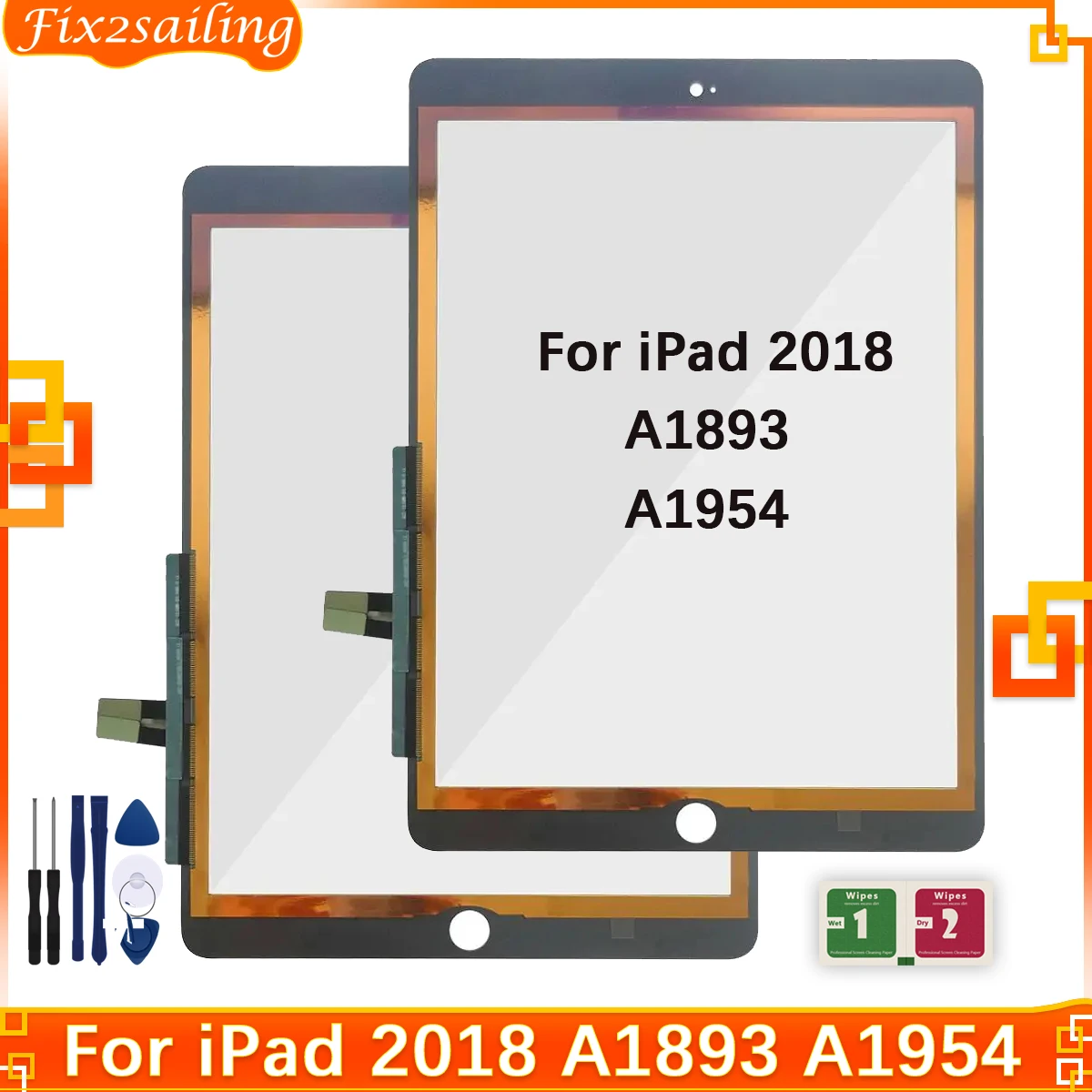 For iPad 2018 Touchscreen Digitizer For iPad 9.7 iPad 6 2018 Touch Screen Glass Panel Replacement Sensor A1893 A1954 Tested