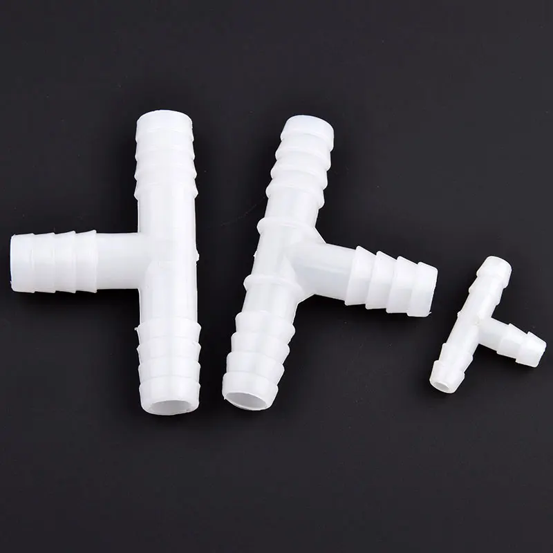 5/20Pcs 4~25mm PE White Tee Connector Aquarium Tank Air Pump Tube Hose Pagoda Joint Drip Irrigation Garden Water Pipe Connector