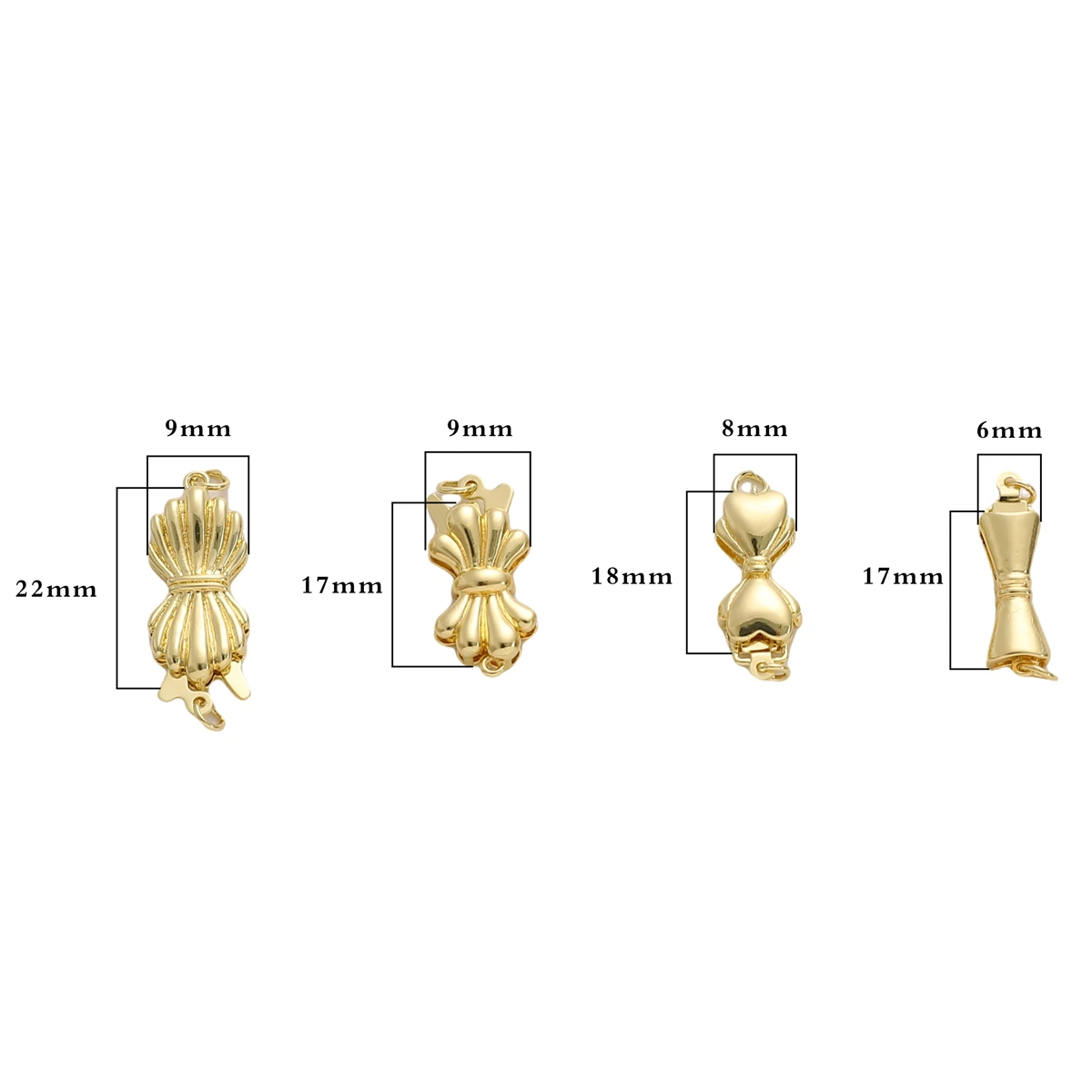 

1Set 14K Gold Plated Brass Snap Clasp End Pendant Connector Chains Necklace Bracelet Making DIY Jewelry Accessories Findings