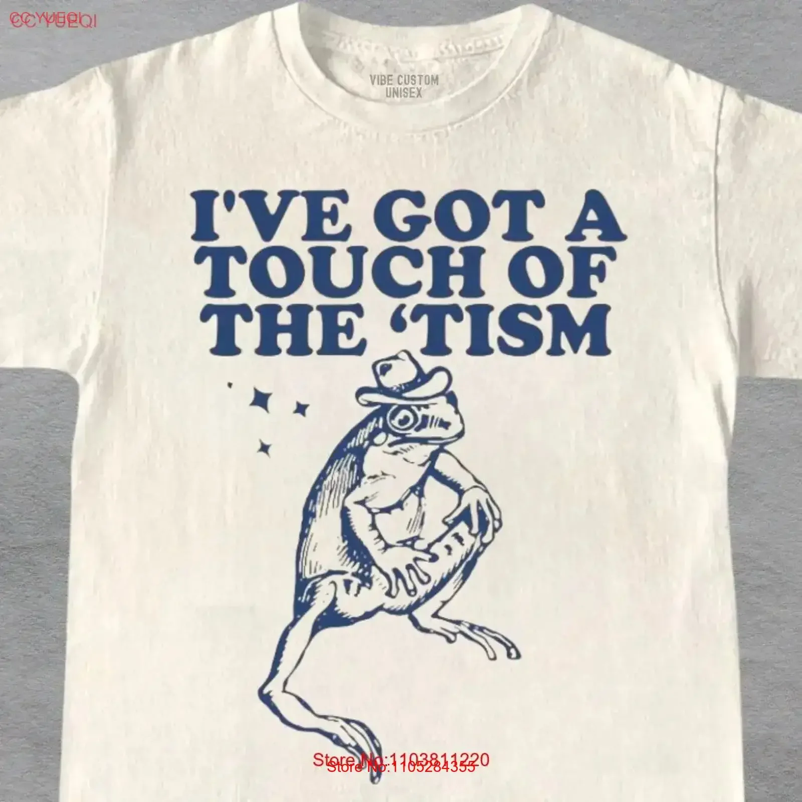 I've Got A Touch Of The Tism Vintage T Shirt Retro Funny Frog Meme Humor Autism Gag vintage Washed Stretched Versatile fashion
