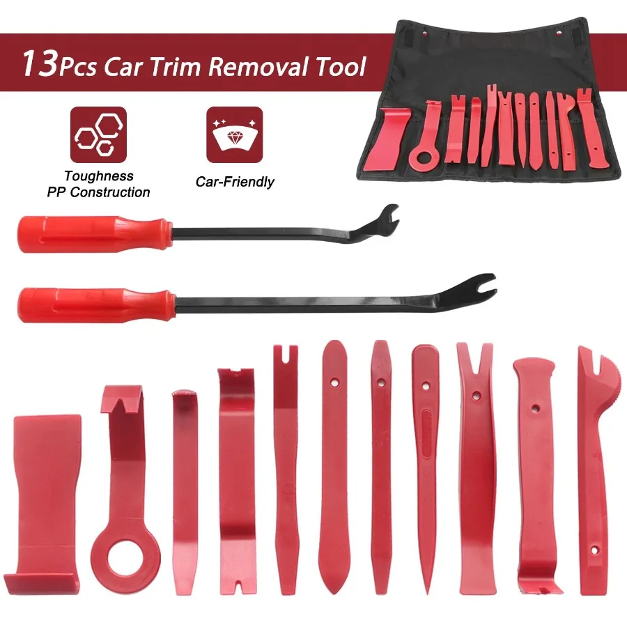 

13 Pcs Car Trim Removal Tool Auto Door Panel Clip Dash Plastic Interior Radio Body Open Pry Kit