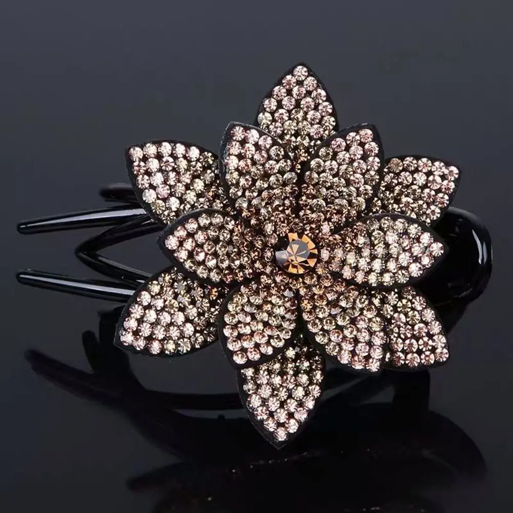 

Clip Shiny Headdress Hairpin Three Tooth Clamp Headwear Hair Accessories Ponytail Holder Diamond Hair Claw Flower Duckbill Clip