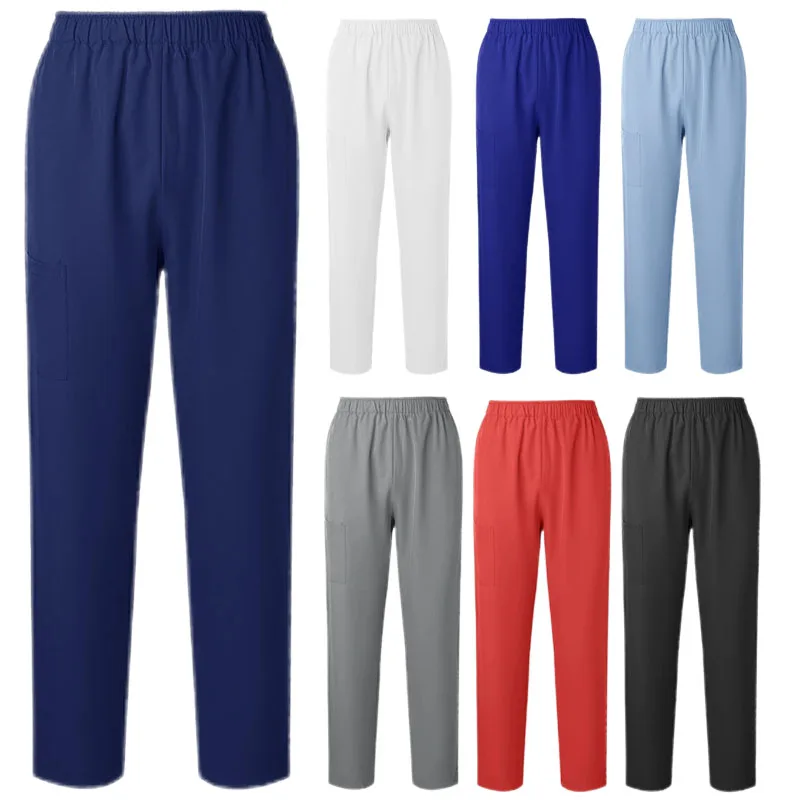 Surgery Pants Women Medical Scrub Pants Bottoms Unisex Stretch Beauty Salon Work Trousers Pharmacy Doctor Nurse Pants Only